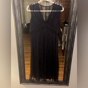 ECI New York Vintage-Style Black Beaded Tulle Cocktail dress.